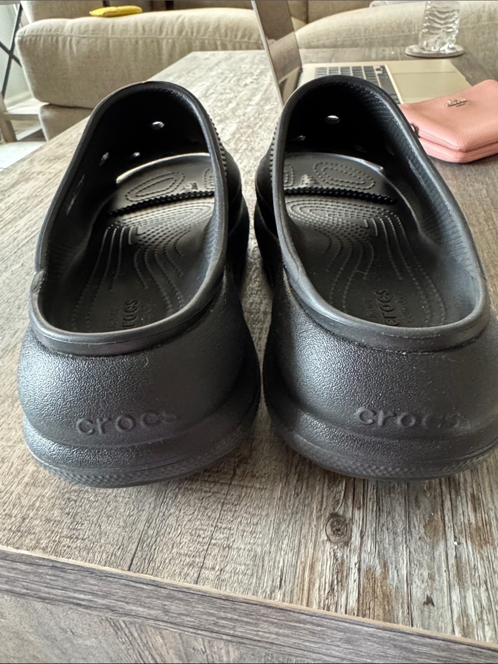 CROCS Women's Black Open-Toe Slide Sandals - Picture 2 of 4